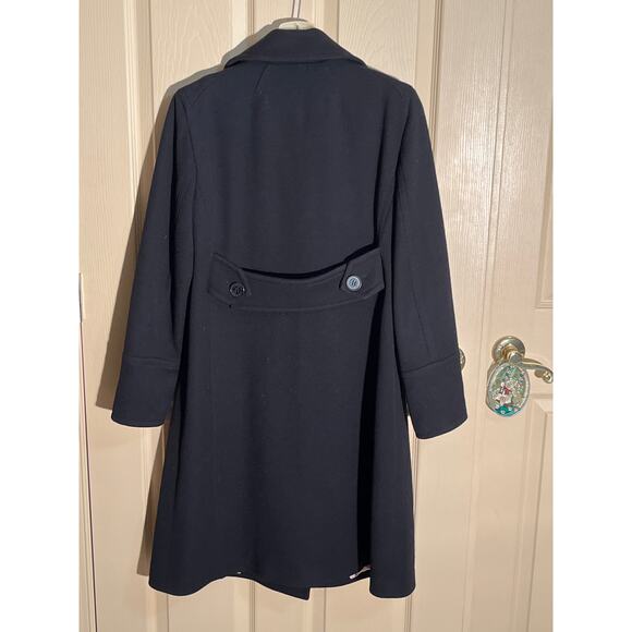 Andrew Marc Coat Wool Blend Double Breasted Midnight Blue to Black - Picture 4 of 12